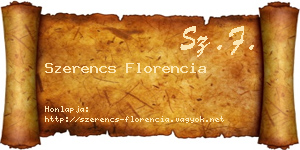 Szerencs Florencia névjegykártya